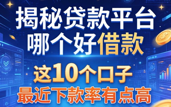 揭秘贷款平台哪个好借款：这10个口子最近下款率有点高