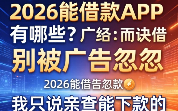 2026能借款的app有哪些？别被广告忽悠，我只说亲测能下款的