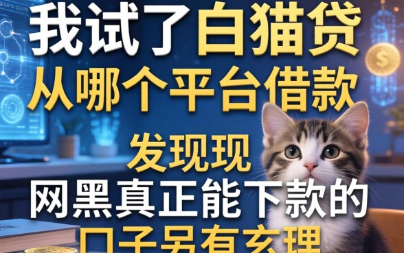 我试了白猫贷从哪个平台借款，发现网黑真正能下款的口子另有玄机