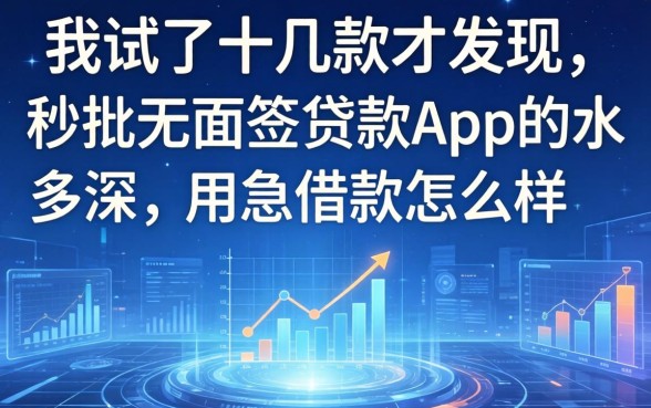 我试了十几款才发现,秒批无面签贷款app的水有多深,用急借款怎么样