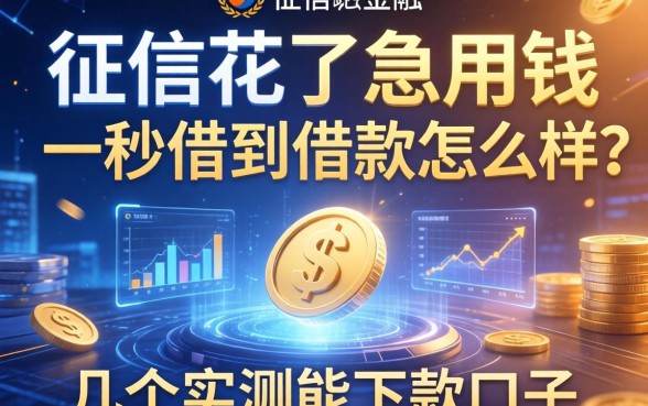 征信花了急用钱，一秒借到借款怎么样？分享几个实测能下款的口子