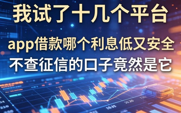 我试了十几个平台，发现app借款哪个利息低又安全且不查征信的口子竟然是它