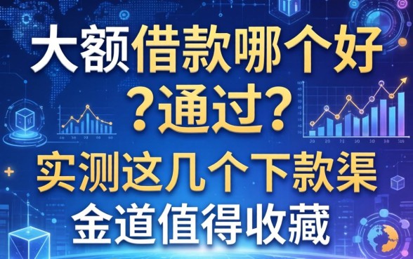 大额借款哪个好通过？实测这几个下款渠道值得收藏