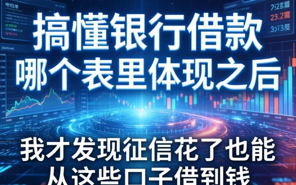 搞懂银行借款在哪个表里体现之后，我才发现征信花了也能从这些口子借到钱