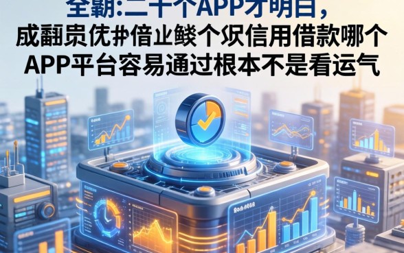 我翻了二十个APP才明白，信用借款哪个APP平台容易通过根本不是看运气