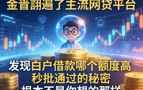 我翻遍了主流网贷平台，发现白户借款哪个额度高和秒批通过的秘密根本不是你想的那样