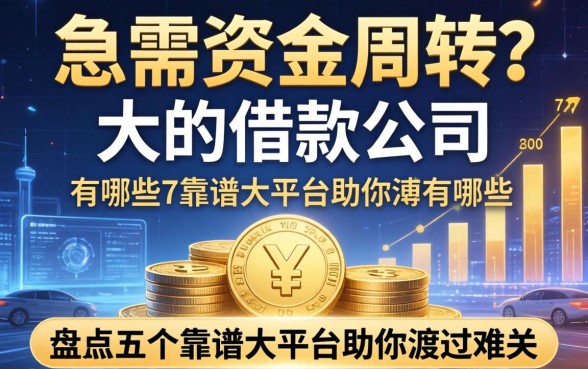 急需资金周转？大的借款公司有哪些？盘点五个靠谱大平台助你渡过难关