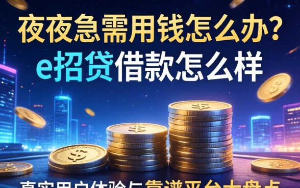 深夜急需用钱怎么办？e招贷借款怎么样？真实用户体验与靠谱平台大盘点