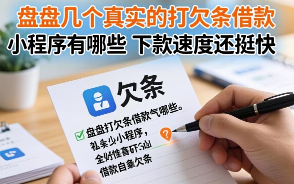 盘点几个真实的打欠条借款小程序有哪些，下款速度还挺快