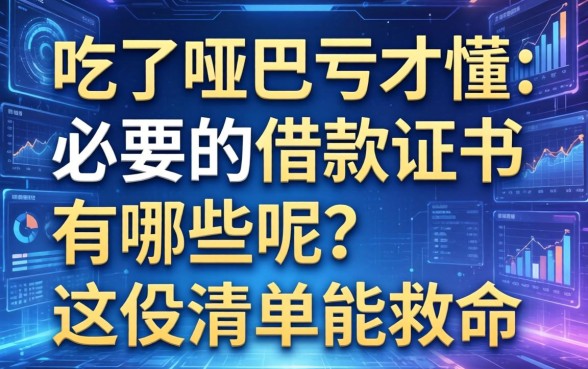 吃了哑巴亏才懂：必要的借款凭证有哪些呢？这份清单能救命