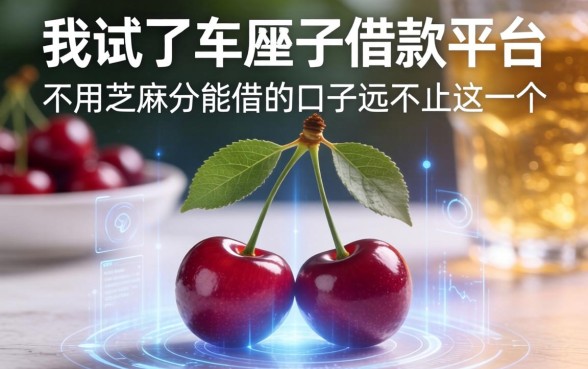 我试了车厘子借款平台,发现不用芝麻分能借的口子远不止这一个