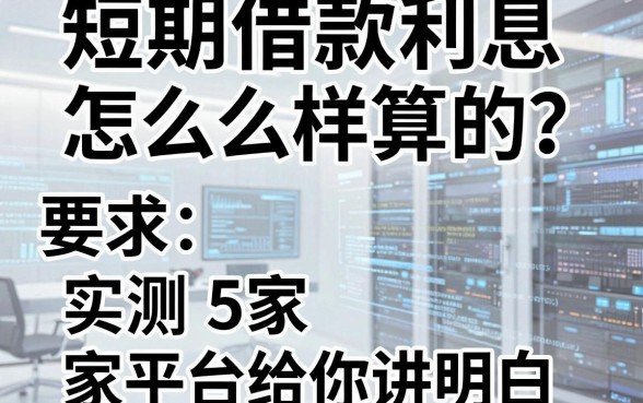 短期借款利息怎么样算的?实测5家平台给你讲明白