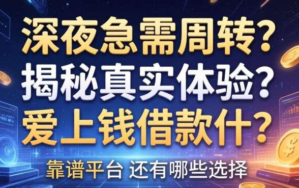深夜急需周转?揭秘真实体验,爱上钱借款怎么样?靠谱平台还有哪些选择?