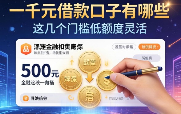 一千元的借款口子有哪些？这几个门槛低额度灵活