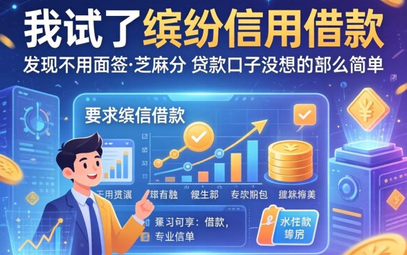 我试了缤纷信用借款,发现不用面签和芝麻分的贷款口子没想的那么简单