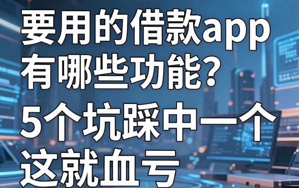 要用的借款app有哪些功能?这5个坑踩中一个就血亏