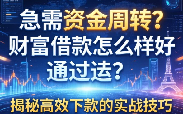 急需资金周转？财富借款怎么样好通过吗？揭秘高效下款的实战技巧