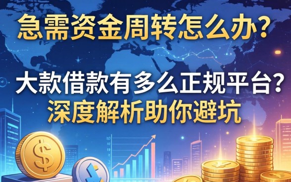 急需资金周转怎么办？大款借款有哪些正规平台？深度解析助你避坑