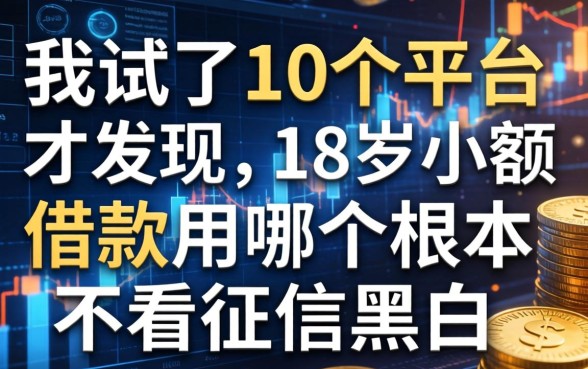 我试了10个平台才发现，18岁小额借款用哪个根本不看征信黑白