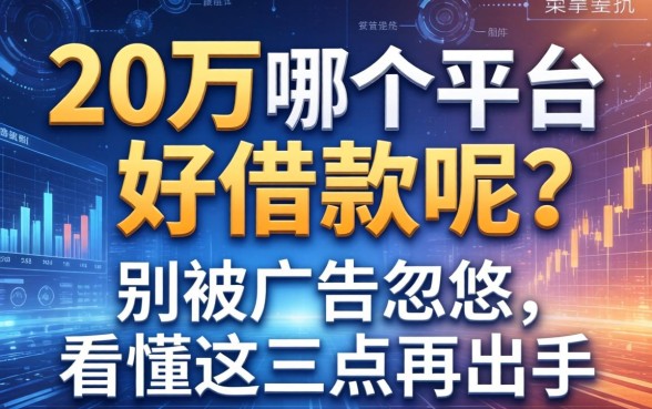 20万哪个平台好借款呢？别被广告忽悠，看懂这三点再出手