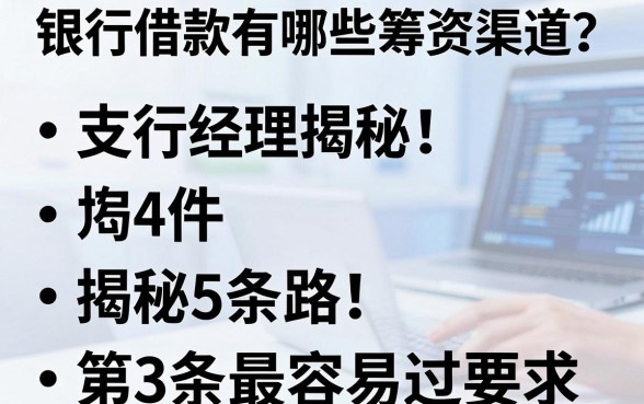 银行借款有哪些筹资渠道？支行经理揭秘5条路，第3条最容易过