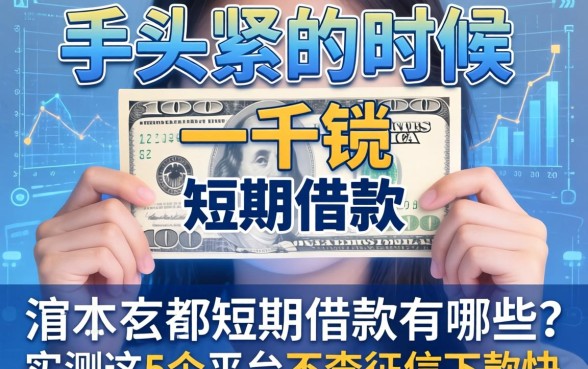 手头紧的时候一千块短期借款有哪些?实测这5个平台不查征信下款快