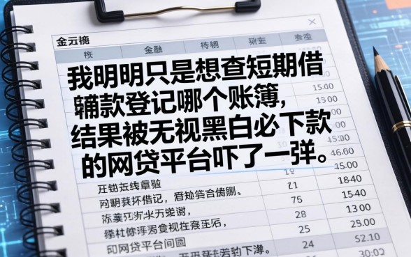 我明明只是想查短期借款登记哪个账簿，结果被无视黑白必下款的网贷平台列表吓了一跳