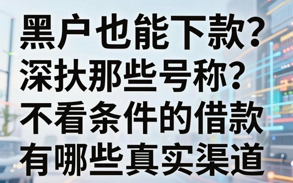 黑户也能下款?深扒那些号称不看条件的借款有哪些真实渠道