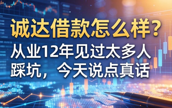 诚达借款怎么样？从业12年见过太多人踩坑，今天说点真话