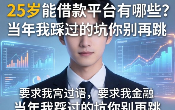 25岁能借款的平台有哪些？当年我踩过的坑你别再跳