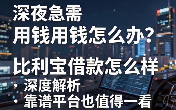 深夜急需用钱怎么办?深度解析比利宝借款怎么样,这几款靠谱平台也值得一看
