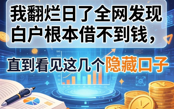 我翻烂了全网发现白户根本借不到钱，直到看见这几个隐藏口子