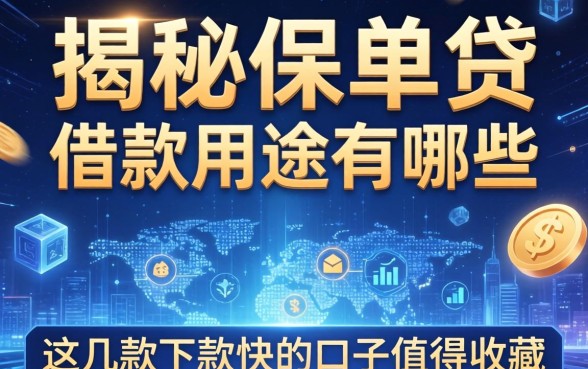 揭秘保单贷的借款用途有哪些,这几款下款快的口子值得收藏