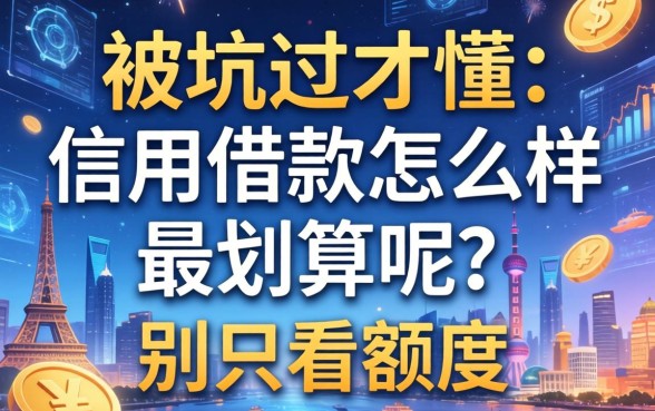 被坑过才懂:信用借款怎么样最划算呢?别只看额度