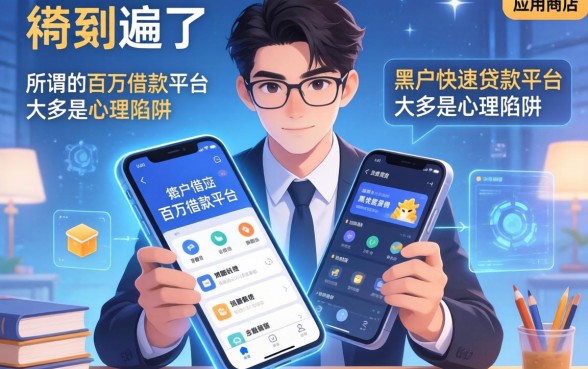 我翻遍了手机应用商店,发现所谓的百万借款平台和黑户快速贷款平台大多是心理陷阱