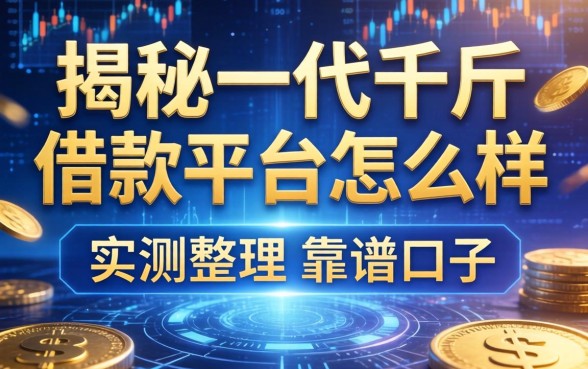 揭秘一代千斤借款平台怎么样：实测整理的靠谱口子