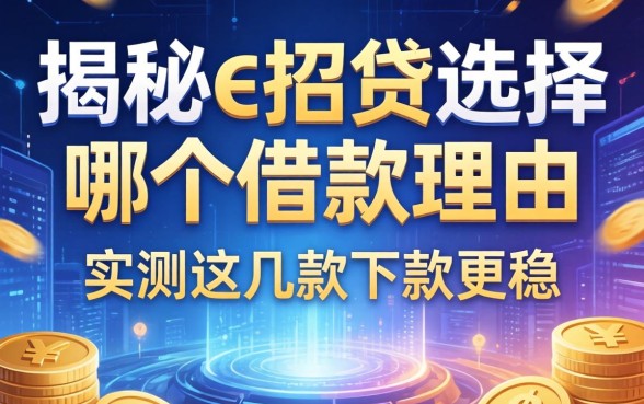揭秘e招贷选择哪个借款理由,实测这几款下款更稳