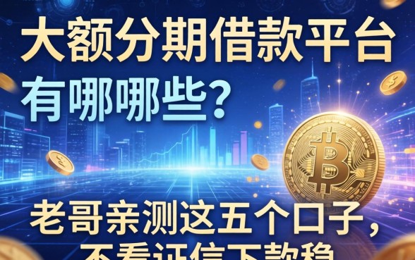 大额分期借款平台有哪些？老哥亲测这五个口子，不看征信下款稳