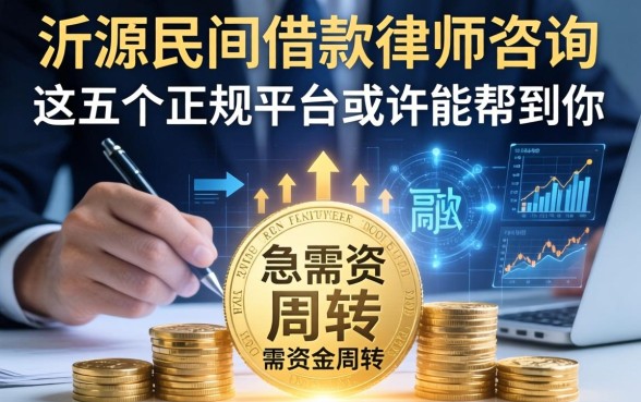 沂源民间借款律师咨询:急需资金周转,这五个正规平台或许能帮到你