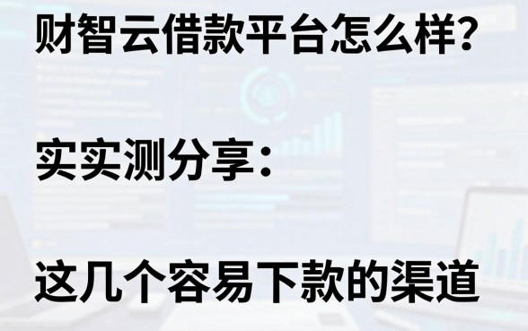 财智云借款平台怎么样?实测分享这几个容易下款的渠道