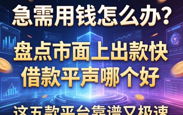 急需用钱怎么办?盘点市面上出款快的借款软件哪个好,这五款平台靠谱又极速
