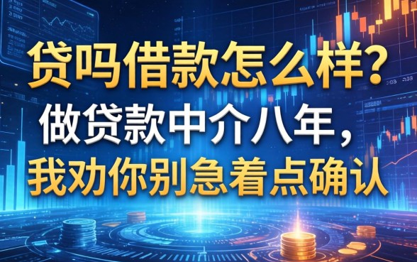 贷吗借款怎么样?做贷款中介八年,我劝你别急着点确认