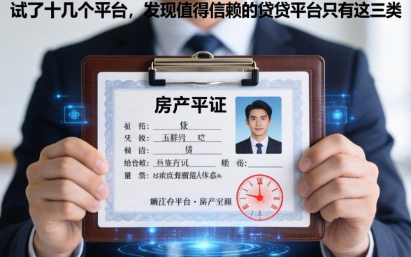 我拿着房产证试了十几个平台，发现值得信赖的借贷平台只有这三类