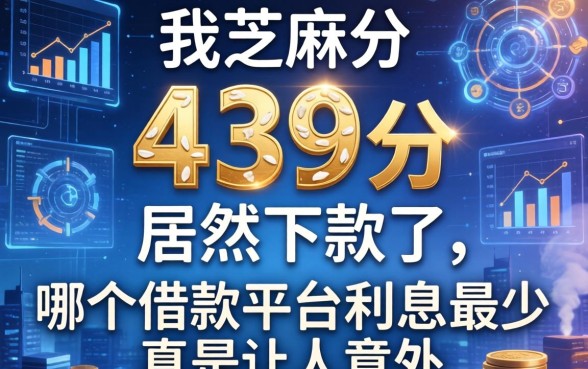 我芝麻分439分居然下款了，哪个借款平台利息最少真是让人意外