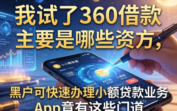 我试了360借款主要是哪些资方，发现黑户可快速办理小额贷款业务的app竟有这些门道