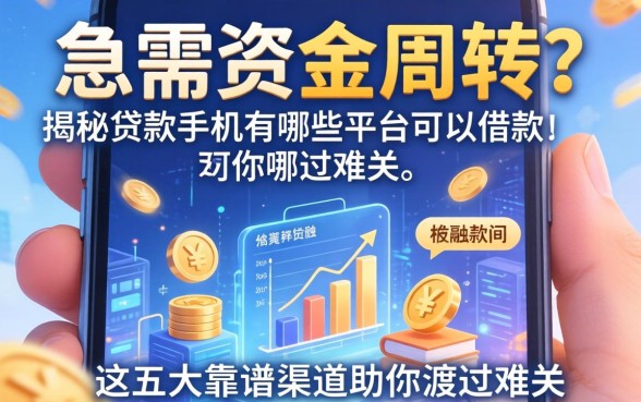 急需资金周转？揭秘贷款手机有哪些平台可以借款，这五大靠谱渠道助你渡过难关