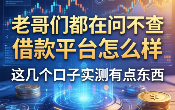 老哥们都在问不查借款平台怎么样,这几个口子实测有点东西