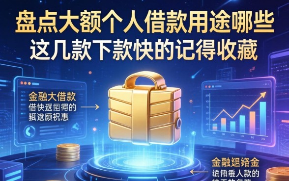 盘点大额个人借款用途有哪些，这几款下款快的记得收藏