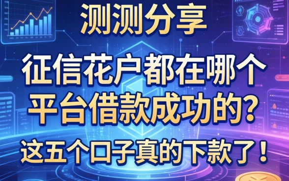 实测分享：征信花户都在哪个平台借款成功的？这五个口子真的下款了！