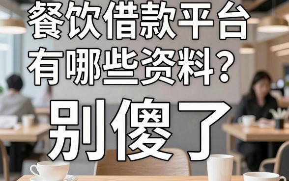 餐饮借款平台有哪些资料?别傻了,这才是真正决定你能不能下款的东西